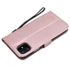 Per iPhone 11 Pro Max Custodie per cellulari Flip Cover Portafoglio Stand Borse per cellulari in pelle PU colore puro Coque9178478