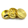 40MM Golden Herb Grinder 3 Layer 3-piece Zinc Alloy Metal Tobacco Grinder Herbal Spice Crusher Muller Smoking Accessories