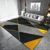 黒い黄色の幾何学的なカーペットとラグ北欧スタイルのリビングルームキッズベッドルームベッドサイド非滑り床マットキッチンバスルームエリアラグ
