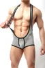 Leotard mankini baddräkt undershirt män underkläder spandex mens bodysuit wrestling kostym singlets bantning väst jumpsuits man