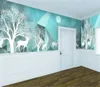 Woods Elk Modern Abstract Simple House Full Wall Hintergrund Schöne romantische Tapete