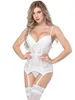 Jian Peng Cross-border -selling European and American lingerie suits sexy perspective white waistcoat women's underwear265w