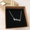 Handmade vintage Custom Script Name Necklace Women Girls Gift Customize Nameplate Initials Letter Necklaces Jewelry8152703