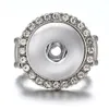 Nyaste 10pcslot snapband ring smycken passar 18mm ingefära metall silver knapp justerbar1002046