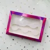 Empty lashes box 3 pairs lash box purple holographic newest False eyelash 3d mink lashes 3 pair lashes thick real mink eyelashes b4447310