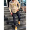 Mode hommes chemise 2019 automne nouveau numérique imprimé hip hop hommes chemises décontractées slim fit vintage chemise