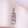 Mode- 18K Goud Hollowed-Out Paper Clip Ketting Modieuze Persoonlijkheid Paar Ketting