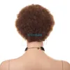 Brazilian Human Hair Curto Afro encaracolado Perucas Natural Cor Máquina Made Kinky Curly Wigs para mulheres negras