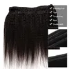 Remy Vierge Cheveux Kinky Coiffures droites Teins Couleur Naturelle 100g / Bundle Double Wefts 4Bundles / Extensions de lot