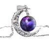 Mode nébuleuse espace univers colliers pour femmes galaxie ciel étoilé demi croissant de lune pendentif chaînes en argent 2019 nouveaux bijoux