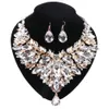 Mode smycken champagne kubik zirkonium av vit kristall smycken uppsättningar för kvinnor vatten droppe hänge / halsband / örhängen