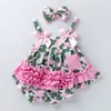 インベイビー花柄シェブロン服セット迷彩ヒョウ幼児幼児ヴィンテージ衣装サスペンダートップス+チュチュショートパンツ+ヘッドバンド3PCSスーツ