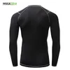 Wosawe Mäns Thermal Fleece Cykling Jersey Winter Undershirt Base Layer Sweatshirt Cykelcykel Running Jersey Andningsbara strumpbyxor