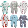 Baby Strampler Jungen Cartoon Print Overalls Mädchen Langarm Baumwolle Body Neugeborenen Thermal Playsuit Kinder Designer Clim Kleidung Pyjamas C6676