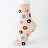 Solid Cartoon Jacquard Socks Cute Donut Pizza Sushi Dessert Hamburger Jacquard Women Socks Food Cartoon Joker Socks M118