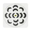 7 Pair Lotus 5D False Eyelaski 3.5cm Naturalne Długie Grube Miękkie Fake Eyelash 7 Pair / Set Extensions Flair Czarny Kolor Rzęsy Hurtownie