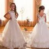 Blanc première Communion fleur filles robes petites filles vraie robe de soirée pour mariage enfants soirée pyrotechnie robes