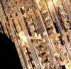 Yeni Tasarım Avrupa Lüks Uzun Kristal Avizeler Işık Villa Otel Lobi Merdiven Kristal LED Kolye Lambaları Avize Aydınlatma Armatürü Myy