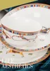 Conjunto de pratos de jantar com desenho de cavalo, estilo ocidental, 58 peças, tigelas, colheres, conjunto de louças 9086376