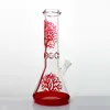 Red Tree Thick Glass Beaker Water Bong Hookahs for Smoking with Dome and Nail Functional Real Images Big Pipes