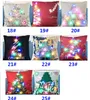 LED Xmas Luminous Pillow Case Linen Pillow Covers Cushion Cover Santa Claus Printed Pillowcase Sofa Car Decor DHL XD20194
