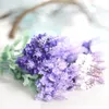 5st Lot 10 Heads Artificial Flower Lavender Branch Simulation Lavender Bouquet Fake Flower Wall Wedding Decorative Silk Bouquet251C