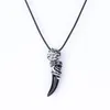 Exquisite Men Necklace Antique Silver Tribal Stark Wolf Fang Tooth Necklace Vintage jewellery Wolf Tooth Dragon Pendant Necklace