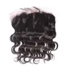 Cabelo -virgem humano brasileiro 13x6 Frontais de renda com cabelos para cabelos com ondas de corpo pré -arrancou nós branqueados.