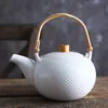 Классический дизайн Tetsubin Design Foarfain Teaware с 1 чайными чашками 4 чая для свободных точек с рельефом цветов на матовом белом зеленом