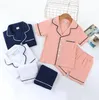 Kinderen pyjama set zomer thuis kleding kinderen set shirt shorts tweedelige pak meisjes jongen kleding voor baby zachte en ademende katoen CZ702