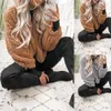 Damskie Kurtki Kobiet Zima Ciepła Kieszeń Puszysta Płaszcz Fleece Fur Kurtka Kurtka Odzieżykowa Wykonana z wysokiej jakości Materiały Bluzy Wrap Harajuku #by