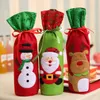 Free Shipping Christmas Decoration for Home Table Sequins Wine Bag Holder Red Wine Bottle Cover Case Christmas Gift Bags