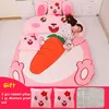 Dorimytrader Kawaii Cartoon Pink Rabbit Beanbag Morbido peluche Bunny Letto Divano Materasso Tappeto Tatami Decorazione per la ragazza Regalo DY60848