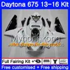 Bodys for Triumph Daytona 675 2013 2014 20 15 2016 Bodywork Pearl White Hot 328hm.41 Daytona675 Daytona-675 Daytona 675 13 14 15 16 Fairing