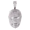24K Gold Plated Iced Out Big Iron Men Necklace Pendant Micro Paved Cubic Zircon Charm Bling Bling Hip Hop Jewelry285k