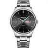 Nibosi hommes montres haut de gamme de luxe mâle horloge en acier cuir affichage semaine Date mode montre à Quartz hommes d'affaires montre-bracelet 301v
