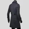 Mäns Trench Coats 2021 Fashion Coat Men Dubbelknappar Sobretudo Masculino Slim Fit Lång för höst Overcoat11