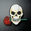 Rose Skull (Grootte: 10x8.8cm) DIY Doek Badges Mend Versier Patch Jeans Jassen Bag Kleding Kleding Naaiende Decoratie Applique