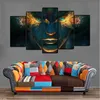 5pcs A Cool Men Face Modern Abstract Oil Painting Wall Art HD Print Canvas Painting Fashion Hanging Pictures