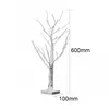 60cm 실버 자작 나무 LED 트리 램프 프리 테이블 야간 조명 축제 크리스마스 장식 선물 화이트 / 웜 화이트