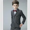 Knappe Double-Breasted Notch Revers Kid Complete Designer Knappe Boy Wedding Pak Boys 'Attire Custom-Made (Jack + Pants + Tie) A02