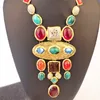 Gorgeous Baroco Style Gold Chain Choker Victoria Pendant Colorful Costume Drag Queen Jewelry for Women 1 Pc