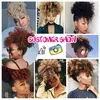 cabelo virgem rabo de cavalo Africano curtos americano Afro Kinky Curly Enrole cordão Puff rabo de cavalo 1b / 27 ombre loira