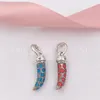 Andy Jewel Authentic 925 Sterling Silver Beads Turquoise italiensk hornhalsband Pendant turkos emalj charms passar europeisk pandora stil smycken br