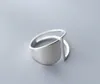 100本物のReal925 Sterling Silver Fine Jewelry Geometric Hollow Plain Long Ring Thumb幅GTLJ14897380466