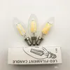 Ściemnialny E14 E12 E17 Filament Lampa LED 220 V 110 V 2W 4W 6W LED Edison Żarówka Szkło Dimming Filament Świecę Światła Bożonarodzeniowe Światła