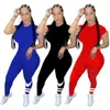 Kvinnor Sportkläder Tracksuit Kortärmad Outfits 2 stycken Set T-shirt Leggings Ladies New Fashion Sportkläder Street Kläder KLW3528