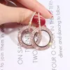 S925 Silver Stitch Fashion Earrings with Diamond Studded Geometric Circle Earrings Vintage Color Studded Long Fringe Earrings8353227