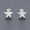 New Arrival Iced Out Cubic Zirconia Pentagram Stud Earrings Mens Womens Gold Plated Stud Earring Hip Hop Rapper Jewelry Gifts for Boys Girls