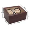 6 4 Automatic Watch Winder Box PU Leather Watch Winding Winder Storage Box Collection Display Double Head Silent Motor240x